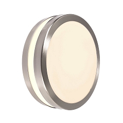 Outdoor LED Wandleuchte SCUTI II, IP44, 2-flammig, E27, 2x max. 11W, Edelstahl, Silber geb�rstet
