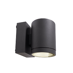 Outdoor LED Wandleuchte MOBBY II SINGLE, IP55, 9W 3000K 81020lm 53�, Dunkelgrau