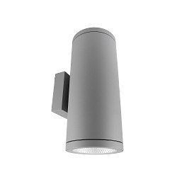 facade spotlight SHORELINE PRO ROUND 140 UP&DOWN 2 flames, round, CCT Switch IP65, light grey dimmable