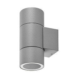 facade spotlight ACHERNAR UP & DOWN 2 flames, cylindrical, with lamp socket GU10 IP65, light grey