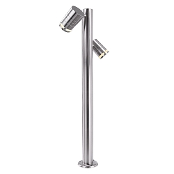 Outdoor Stehleuchte ZILLY II, 2-flammig, IP44, 100cm, 220-240Vac, 2x GU10 max. 35W, jeweils 140� neigbar, Silber