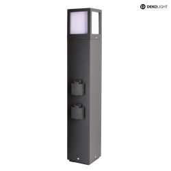 energy column DFACADO SOCKET 2-fold, short, voltage constant, with lighting, dark grey