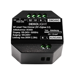 Triac Dimmer RF-SMART, 230V, 300W, IP20, spannungskonstant, IP20, schwarz