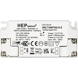 LED Netzger�t HEP DIM CC G6LT15W350LR-Z (CC, DC), stromkonstant, dimmbar, IP20