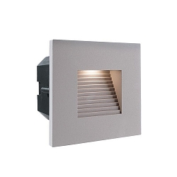 Cover SQUARE / STEP for recessed LED wall luminaire LIGHT base II COB outdoor, 10 x 10cm, beam angle 70�, silver grey