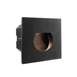 Cover ROUND for recessed LED wall luminaire LIGHT base II COB outdoor, 10 x 10cm, beam angle 63�, aluminum, black