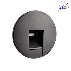 Cover ROUND for recessed LED wall luminaire ALWAID, jet black