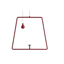 Zubeh�r f�r LED-Magnetleuchte MIRAM - mobiles Pendel-Set, B/H: 20.5cm/18.5cm, 2m Drahtseil + Gegengewicht, magnetisch, rot