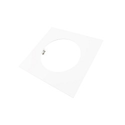 Einbau-Reduzierring quadratisch, IP20 IK03, 210mm / innen � 135mm / DA 175mm, Clipfedern, Metall, verkehrswei�, signalwei�