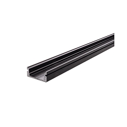 AU-01-10, flaches U-Profil f�r 10-11.3mm LED Strips, 200cm, matt-schwarz geb�rstet