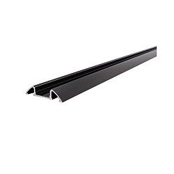 LED Profil AM-01-10 flaches Aufbauprofil f�r 10-11.3mm LED Strips, 200cm, schwarz-matt geb�rstet - ohne Abdeckung