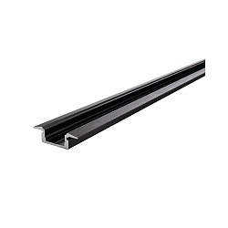 ET-01-08, flaches T-Profil f�r 8-9.3 mm LED Strips, 200cm, matt-schwarz geb�rstet