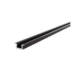 LED Profil ET-01-05 flaches T-Profil f�r 5-5.7mm LED Strips, 200cm, schwarz-matt geb�rstet