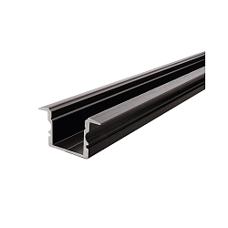 ET-02-12, hohes T-Profil f�r 12-13.3mm LED Strips, 200cm, matt-schwarz geb�rstet