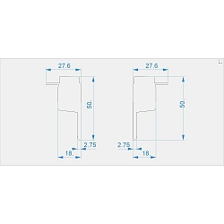 Endcaps H-EL-03-10 set 2 items, grey