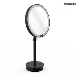 mirror with lighting JUST LOOK PLUS SR mirror with 5x magnification IP20, black matt dimmable