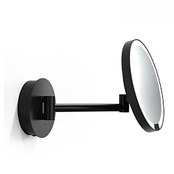 LED Wandkosmetikspiegel JUST LOOK PLUS WD, 5-fache Vergr��erung, 11W, 3000-5000K, 432lm, CRI>92, IP20, schwarz/matt