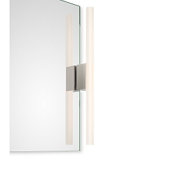 Spiegelleuchte OMEGA 1, 1x S14d, 30-60cm, 1 Sockel, IP20, Nickel satiniert