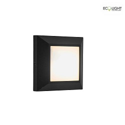 outdoor wall luminaire HELENA square, with cover IP54, black matt 