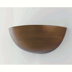 Gips-Wandleuchte MORITZ, 1-flammig, Uplight, exkl. 1xE27, max. 40W, holz/nussbaum