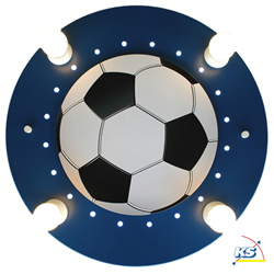 Elobra Deckenleuchte FUßBALL Kinderzimmerleuchte, 4x E14, 20 LEDs, dunkelblau / weiß