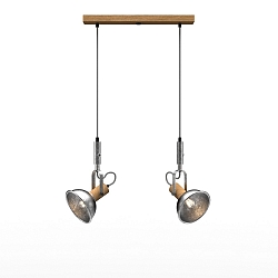 pendant luminaire CUBA 2 E14, oak natural