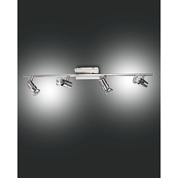 Spotleiste ALICE , 4-flammig, GU10, verstellbar, Nickel satiniert