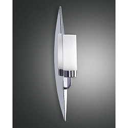 Fabas Luce VANITY Wandleuchte, E14, H�he: 70cm, Glas wei�, verchromt