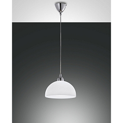 Pendelleuchte NICE, E27, � 26cm, chrom, wei�