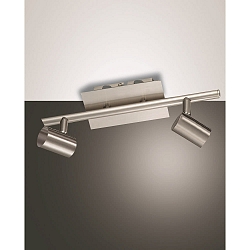 spot TUCSON 2 flames GU10 IP20, nickel satined dimmable