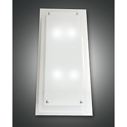 Wandleuchte MAGGIE, E27, Metall / Glas, wei�, 50 x 20cm