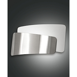 Wandleuchte SLANE, E27, Nickel satiniert / Glas wei�