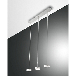 Fabas Luce DUNK LED Pendant luminaire, brushed aluminum, 3 flames