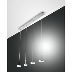 LED Pendelleuchte DUNK, 4-flammig, 30W 3000K 3020lm, dimmbar, Aluminium geb�rstet