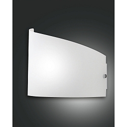 Wandleuchte MOA, E27, Metall / gebogenes Glas, wei�