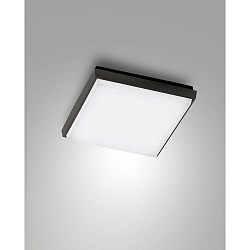 LED Bad-Deckenleuchte DESDY, IP54 IK10, eckig, 24 x 24cm, 23W 3000K 2272lm, schaltbar, Aluminium / PC, schwarz