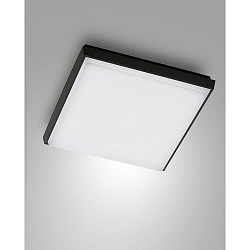 LED Bad-Deckenleuchte DESDY, IP54 IK10, eckig, 30 x 30cm, 30W 3000K 2399lm, schaltbar, Aluminium / PC, schwarz