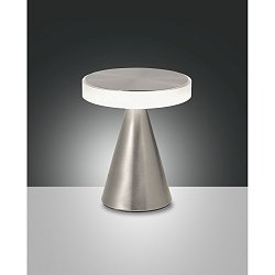 Fabas Luce NEUTRA LED Table lamp height 20cm, nickel satin