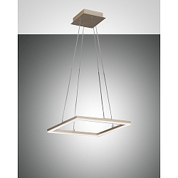 LED Pendelleuchte BARD inkl. SMART LUCE, 42x42cm, dimmbar, 39W 3000K 3880lm, gold edelmatt