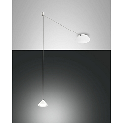 Fabas Luce ISABELLA LED Pendant luminaire 1 pendulum, white / chrome
