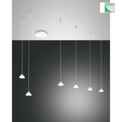 Fabas Luce ISABELLA LED Pendant luminaire 6 pendulums, white / chrome