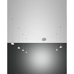 LED Pendant luminaire ISABELLA, incl. Smartluce, 6x 8W, 3000K, 4320lm, IP20, satin aluminum