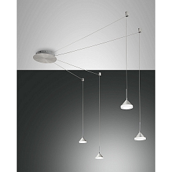 LED Pendelleuchte ISABELLA inkl. SMART LUCE, 4-flammig, 32W 3000K 3020lm, dimmbar, aluminium satiniert