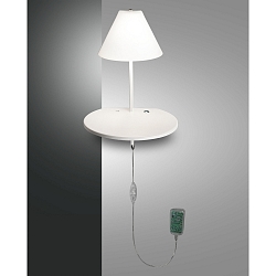 LED Wandleuchte GOODNIGHT, mit Ablage USB-Port und Touch-Dimmer, Metall / geblasenes Glas , Wei�