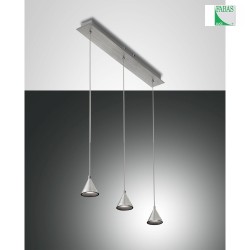 Fabas Luce DELTA LED Pendant luminaire 3 pendulums, aluminum satin