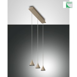 Fabas Luce DELTA LED Pendant luminaire 3 pendulums, gold matt