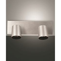 Spotleuchte MODO, IP20, 2-flammig, 2x GU10 max. 35W, dreh- und schwenkbar, Aluminium geb�rstet