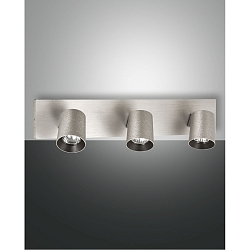 Spotleuchte MODO, IP20, 3-flammig, 3x GU10 max. 35W, dreh- und schwenkbar, Aluminium geb�rstet