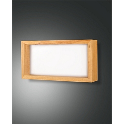 LED Wandleuchte WINDOW, 60.5 x 30.5cm, 35W 3000K 3450lm, mit Steckerkabel + Schalter, Eiche / Acryl, Eichenholz