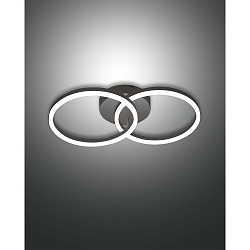 LED Wand- und Deckenleuchte GIOTTO, 2-fach, 2x � 30cm, 36W 3000K 3780lm, dimmbar, schwarz